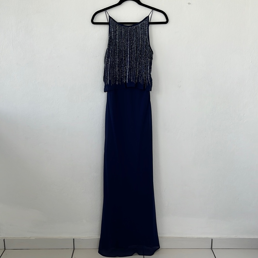 Aidan Mattox Beaded Popover Gown